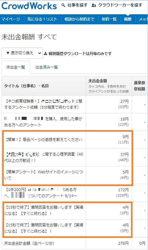 クラウドワークスの時給