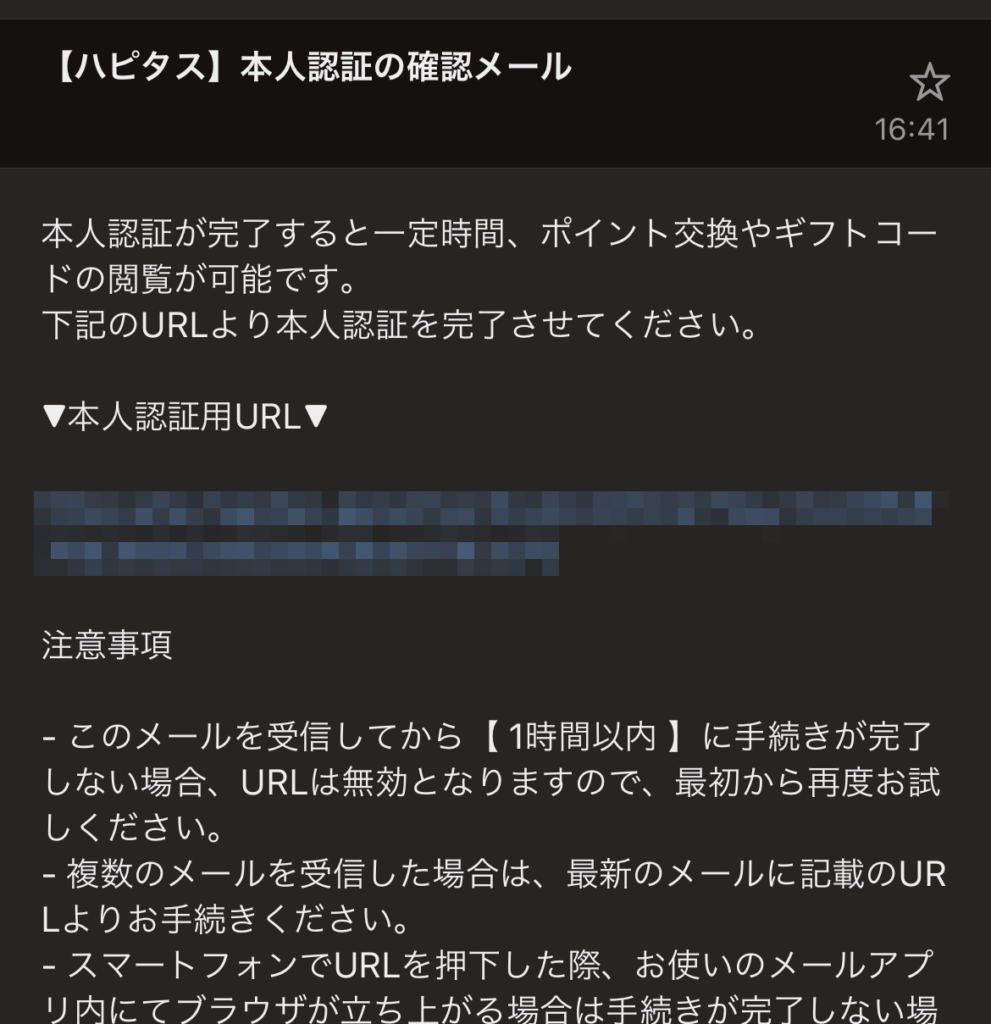メールのキャプチャ画像